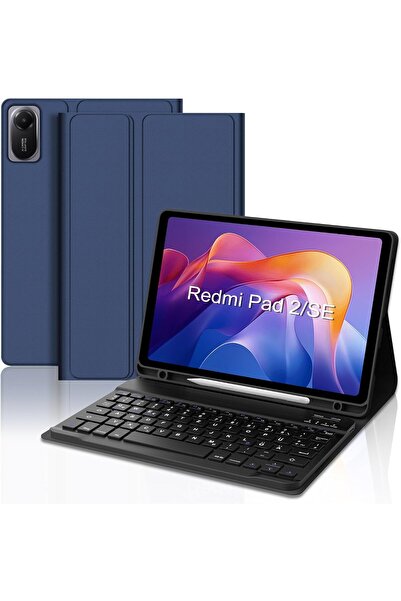 m.tk moveteck Xiaomi Redmi Pad 2 Compatible Tablet Case with Keyboard Wireless Bluetooth Pen Compartment Q Tablet Case