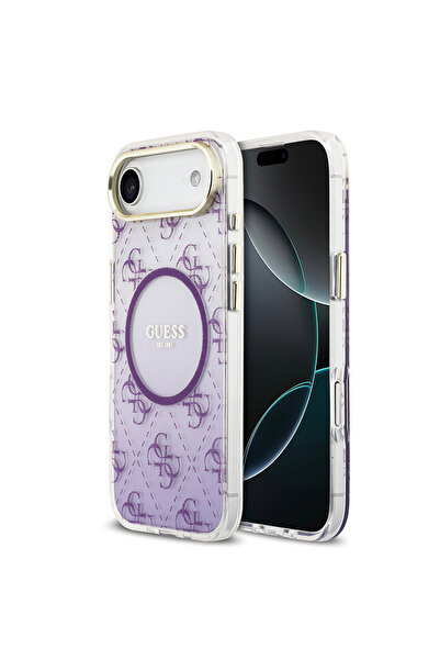 Guess iPhone 17 Air Uyumlu Kılıf Lisanslı M-safe Şarj Özellikli 4G Desenli Si...
