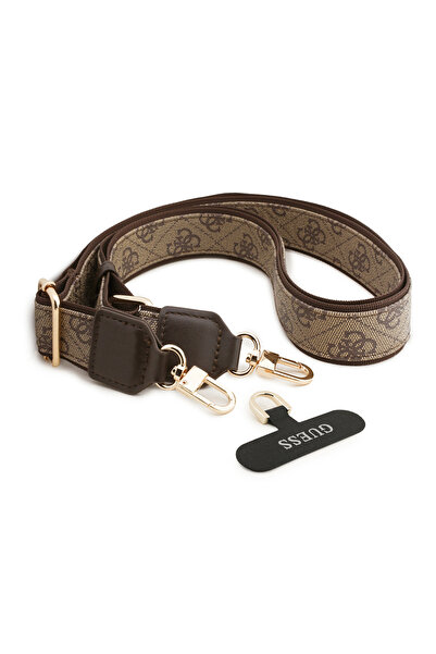 Guess iPhone 17 Pro Max Compatible Case Licensed M-Safeli Cover with Strap and 4g Logo Card Holder Brown