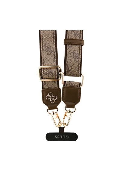 Guess Original Licensed 4g Pattern and Metal Logo Cross Body Phone Strap Lanyard 150cm Brown