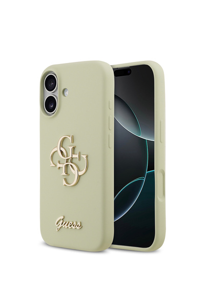 Guess iPhone 17 Compatible Case Original Licensed Grained Text Logo Cover Green