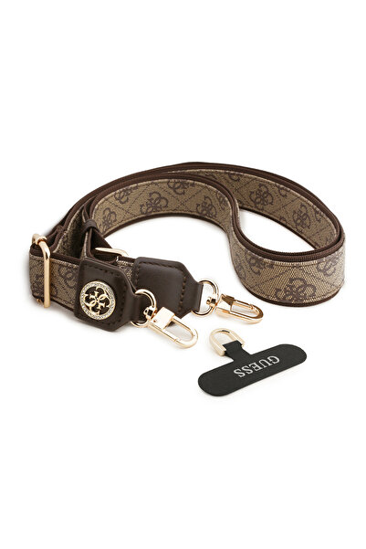 Guess Licensed Stone Metal Logo Cross Body Phone Strap 1.5 Meter Brown