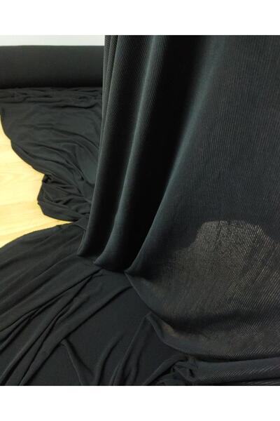 Kumaş Parça tricotaj cu striații Jersii în culoarea neagră Lățime: 110 cm