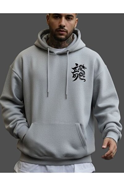 REBRAND Printed Unisex Sweatshirt Oversized Hoodie Hooded Thick 3 Yarn