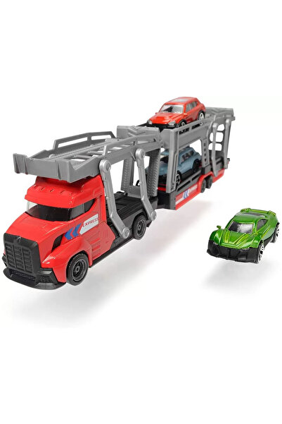 Dickie 28cm Trailer Set with 3 Die-Cast Cars - Red