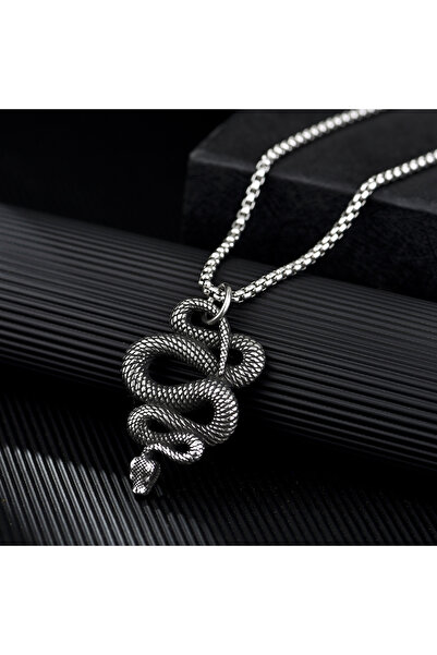 Viking قلادة من الفولاذ المقاوم للصدأ 316L بتصميم ثعبان عالي الجودة