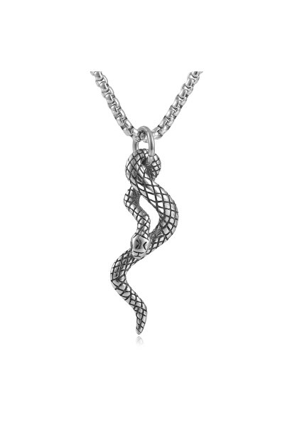 Viking قلادة من الفولاذ المقاوم للصدأ 316L بتصميم ثعبان عالي الجودة