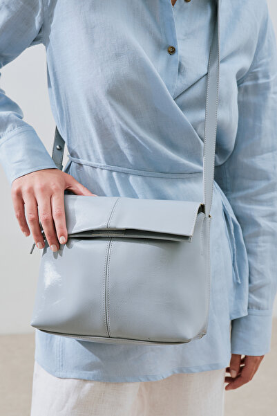 Manuka Leather Bag with Cover Blue