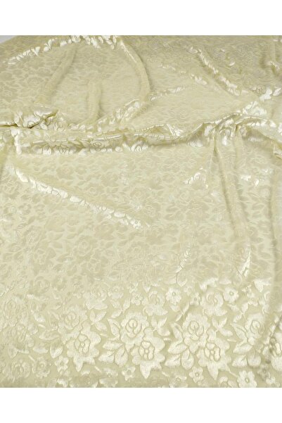 Kumaş Parça Καστανό βελούδο ύφασμα σε κίτρινο χρώμα (Πλάτος 140 cm x Μήκος 325 cm)