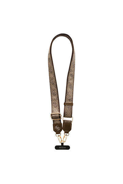 Guess Original Licensed 4g Pattern and Metal Logo Cross Body Phone Strap Lanyard 150cm Brown