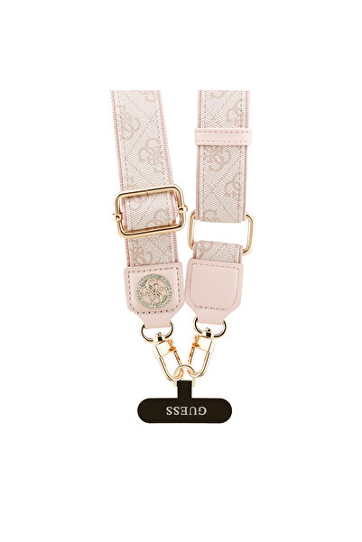 Guess Licensed Stone Metal Logo Cross Body Phone Strap 1.5 Meter Pink