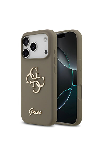 Guess غطاء متوافق مع هاتف iPhone 17 Pro Max، غطاء أصلي مرخص بشعار مكتوب عليه ...