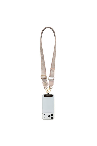 Guess Licensed Stone Metal Logo Cross Body Phone Strap 1.5 Meter Pink