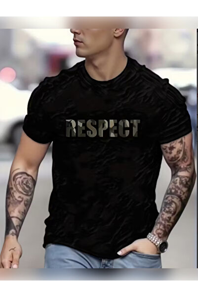 TİMİSİVA Tricou unisex supradimensionat RESPECT cu imprimeu guler rotund cu m...