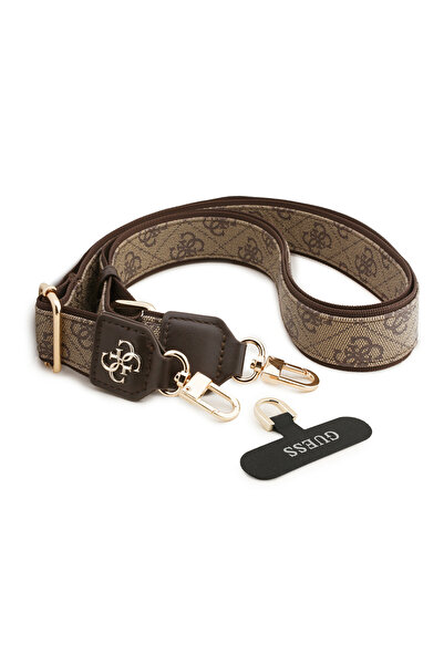 Guess Original Licensed 4g Pattern and Metal Logo Cross Body Phone Strap Lanyard 150cm Brown