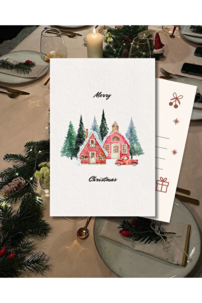 Dijital Nostal بطاقة تهنئة بالعام الجديد 10 قطع مع وجهين I بداية العام I 2026...