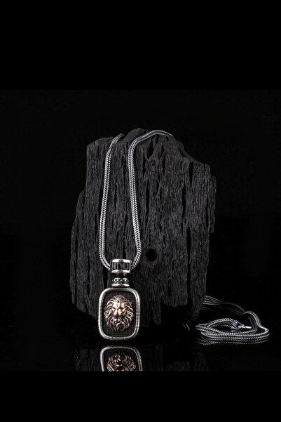 MİLLA 925 Ayar Gümüş Aslan Figürlü Kolye Ucu -Erkek/Unisex