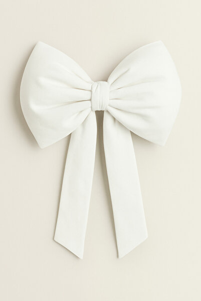 Beige & Stone Κορδέλα Χριστουγεννιάτικο Στολίδι Χριστουγεννιάτικο Δέντρο Χριστουγεννιάτικο Λευκό Φιόγκο 55x50 εκ. Μεγάλο