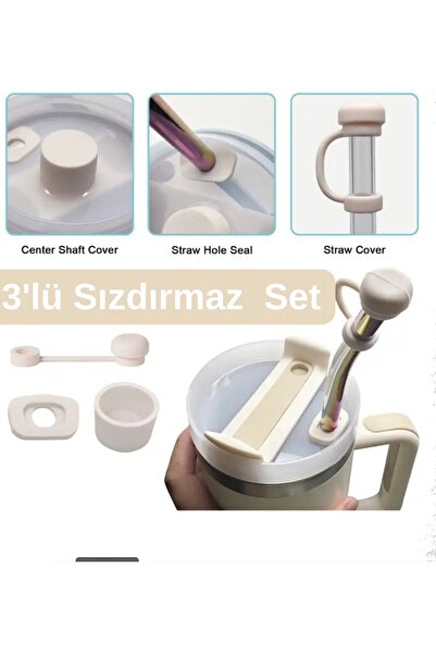 Popidima Quencher ve Yeni Nesil Pipetli Termos Uyumlu 3 Parça Sızdırmaz Koruy...