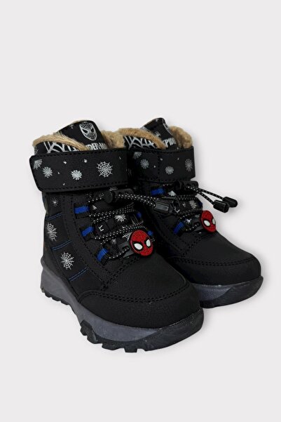 Liger Waterproof and Cold-Proof Baby Kids Boots with Fur Inside Black - Blue