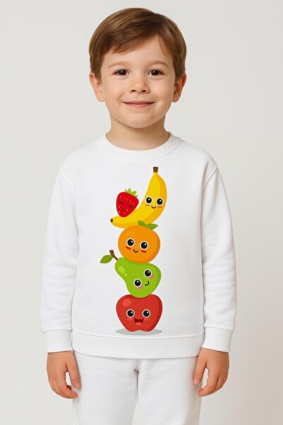 playwear Παιδικό Φούτερ Σετ με στάμπα ΦΡΟΥΤΑ για Κορίτσια και Αγόρια με λαιμό...