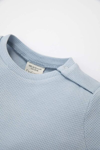 DeFacto Baby Boy 2-Piece Set Dinosaur Printed Short Sleeve Waffle T-Shirt Elastic Waist Bottom (24 Au)