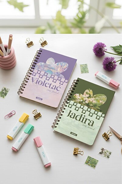 Miona A5 Spiral School Notebook 120 Pages Set of 2 2 Checkered Notebooks, Notebook