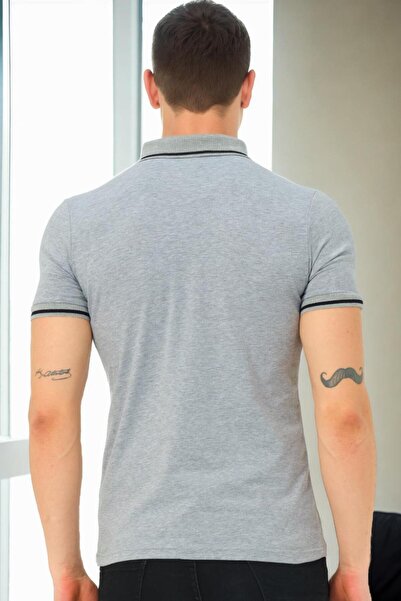 Dewberry T9586 Men's Polo Neck T-Shirt-Grey