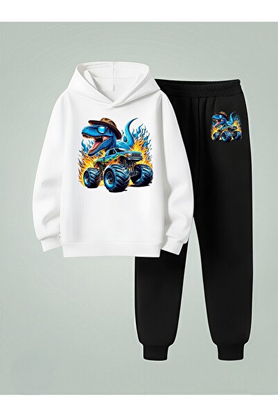 LORVEX Trening pentru copii băieți - Swea tricou Set RACER DINOSAUR Imprimat ...