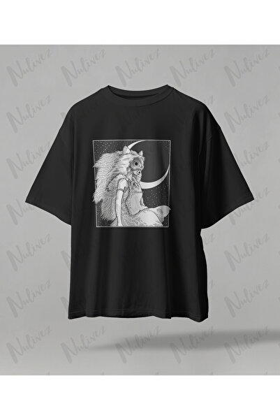 Nulivez Anime Studio Ghibli Princess Mononoke Printed High Quality Compact Unisex Oversized T-Shirt