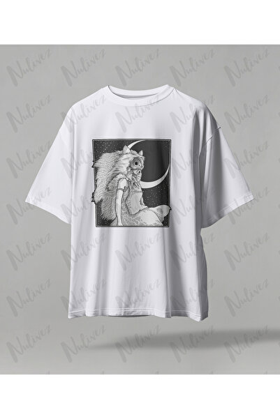 Nulivez Anime Studio Ghibli Princess Mononoke Printed High Quality Compact Unisex Oversized T-Shirt