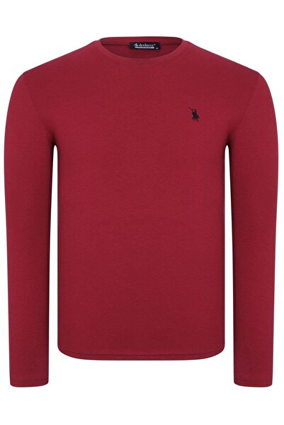 Dewberry T9588 Circular Neck Long Sleeve T-Shirt-Bordo