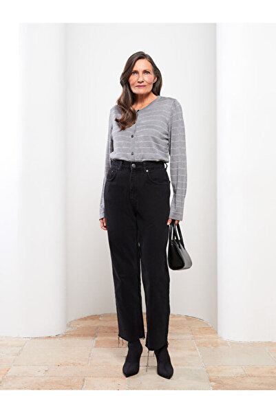 LC Waikiki Crew Neck Striped Long Sleeve Women's Cardigan