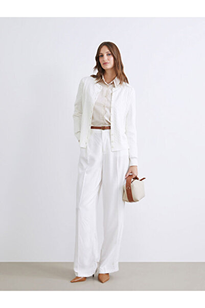 LC Waikiki Crew Neck Self Patterned Women's Knitwear Cardigan