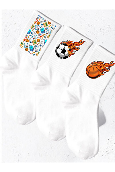 Tubinyoo Basketball & Soccer Ball Printed School Socks