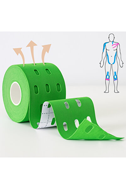 Boldy Bandă Kinesio perforată pentru durere - Bandă Kinesio perforată - Lifting facial - Bandă pentru sportivi - Bandă Kinesio 5cmx5M.