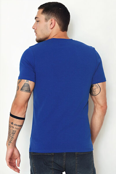 Dewberry T9568 V-Neck Men's T-Shirt- Cobalt
