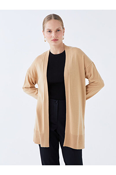 LC Waikiki Shawl Collar Plain Long Sleeve Oversize Women's Knitwear Cardigan