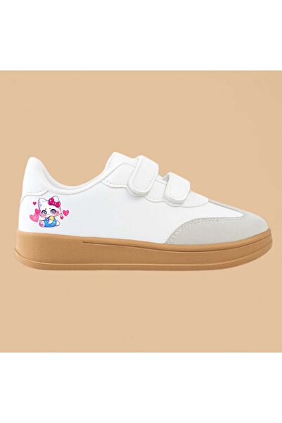 amazoondesing Sweet Cat Hello Printed Banded Girls' Sports Shoes Sneaker