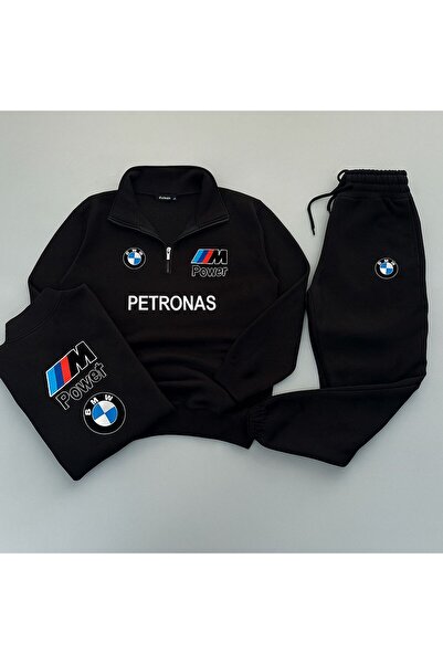 NewCabin Petronas Printed Bmw m Power 3 Thread Inner Fleece Tracksuit Set – U...