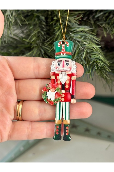 Mini Tasarım Atölyem Lead Soldier Wooden Christmas Tree Ornament Set