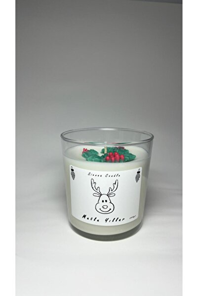 Sienna Candle Yılbaşı Temalı Figürlü Cam Bardak Soya Mum - 245gr