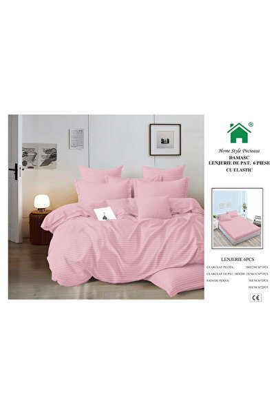 FIONNA.RO Lenjerii Din Finet Tip Damasc Cu Elastic - Roz Pudra