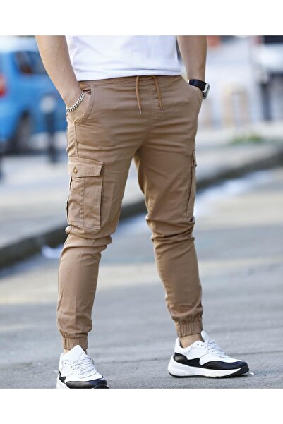 SERAZAT Cargo Pocket Pack Trousers Cotton Stretch Fabric Stretchy Cargo Pants