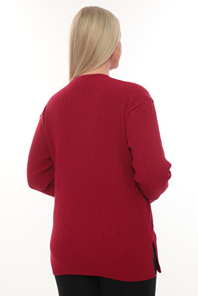 İKSUN Women's Long Sleeve Knitwear Sweater Blouse Combed Cotton Mother Stair Collar Winter Transitional Four Seasons