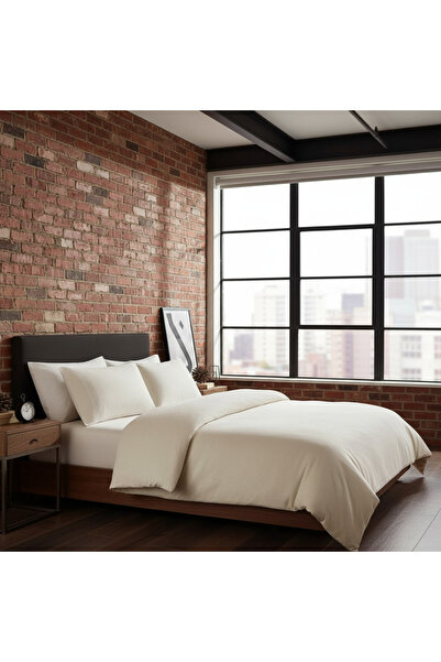 Brava Casa Pure Comfort Double Bed Linen, 6 Pieces, Fine, Immaculate Beige, Minimalist, BravaCasa