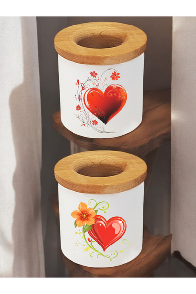 lili hediyelik Kalp 2'li Kalemlik - İsim Kalemlik, İsim Yazan Kalemlik, İsim Yazılı Kalemlik, İsimli Kalemlik Ofis