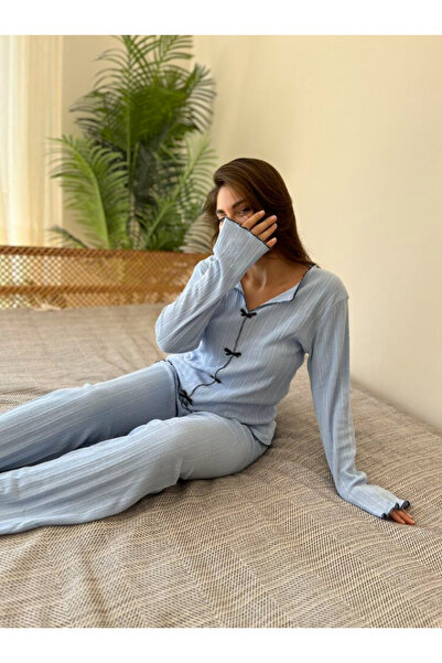 Alseka Blue Bowl Kadın Pijama Takımı