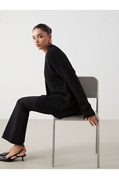 LC Waikiki V-Neck Shiny Looking Women's Knitwear Cardigan