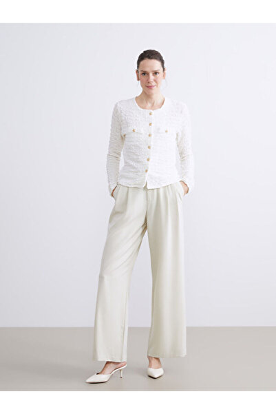 LC Waikiki Crew Neck Textured Women's Cardigan